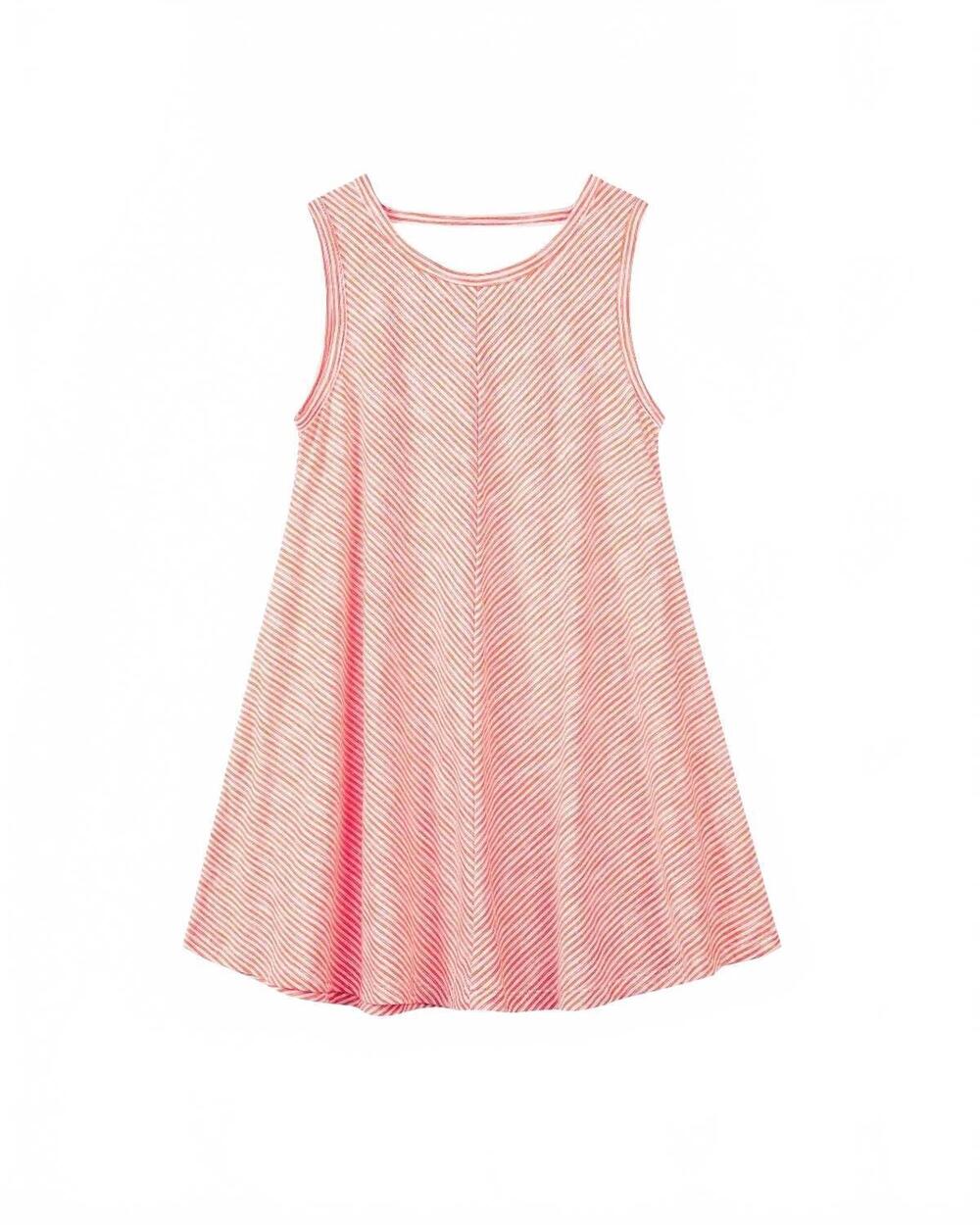 NEW VIGNETTE kids' linen print dress in red stripe